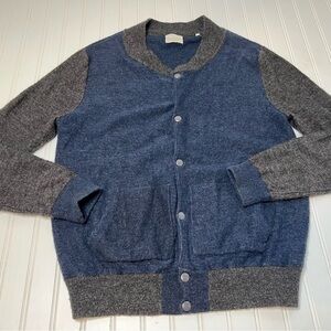 7 Diamonds Miller Sweater Cardigan Blue Gray Mens XL Wool Mohair Blend 959